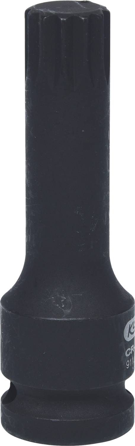 Czarny sześciokątny nasadowy klucz z długim uchwytem i rowkowaną powierzchnią. Jest on przeznaczony do użycia z kluczem dynamometrycznym.