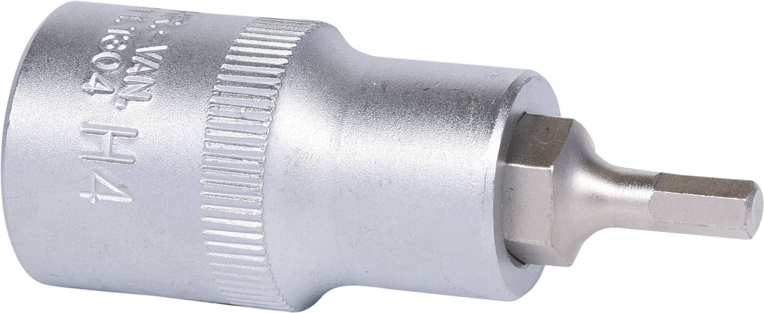 Bit metalowy do wkrętaka, o kształcie sześciokątnym, z oznaczeniem H4.