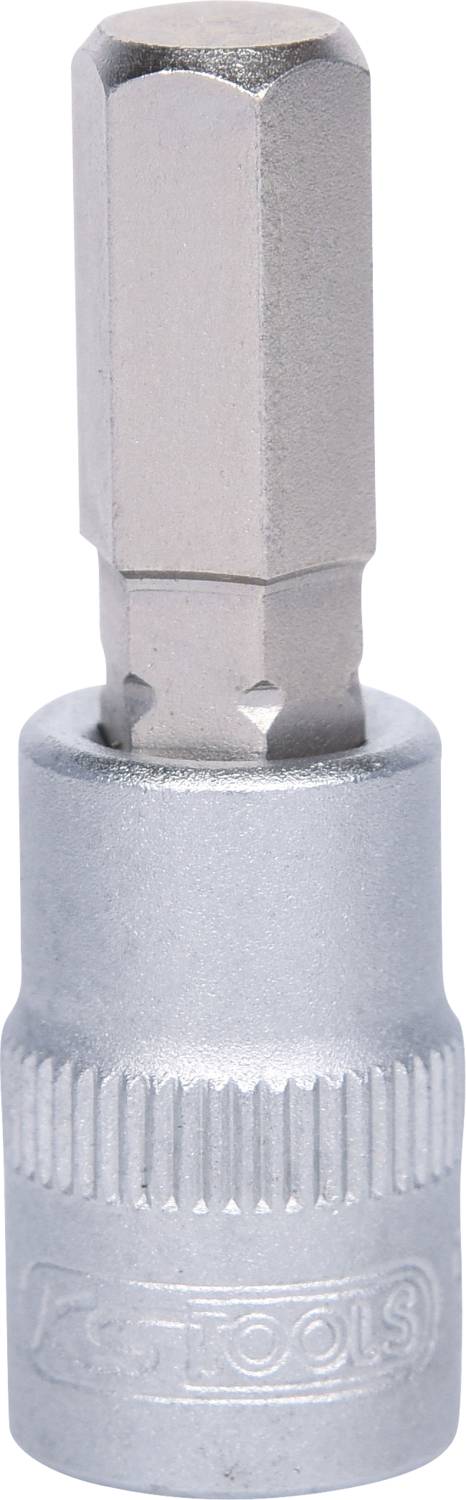 Sześciokątny klucz nasadowy z silverowego metalu, przydatny do ręcznego i maszynowego dokręcania śrub.