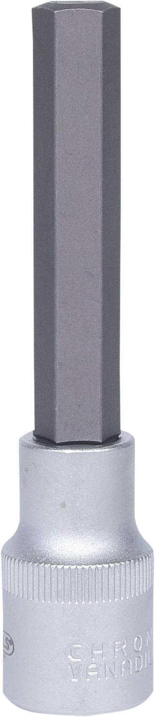 'Sześciokątny bit z długim srebrnym trzpieniem, używany w wkrętakach lub wiertarkach.'