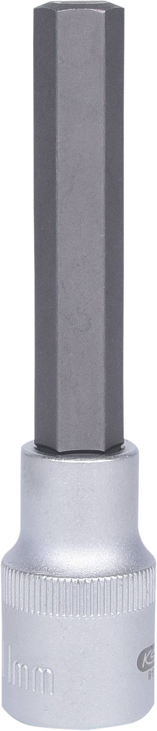 Srebrny sześciokątny bit wkrętakowy z długim uchwytem, odpowiedni do precyzyjnych prac śrubowych.