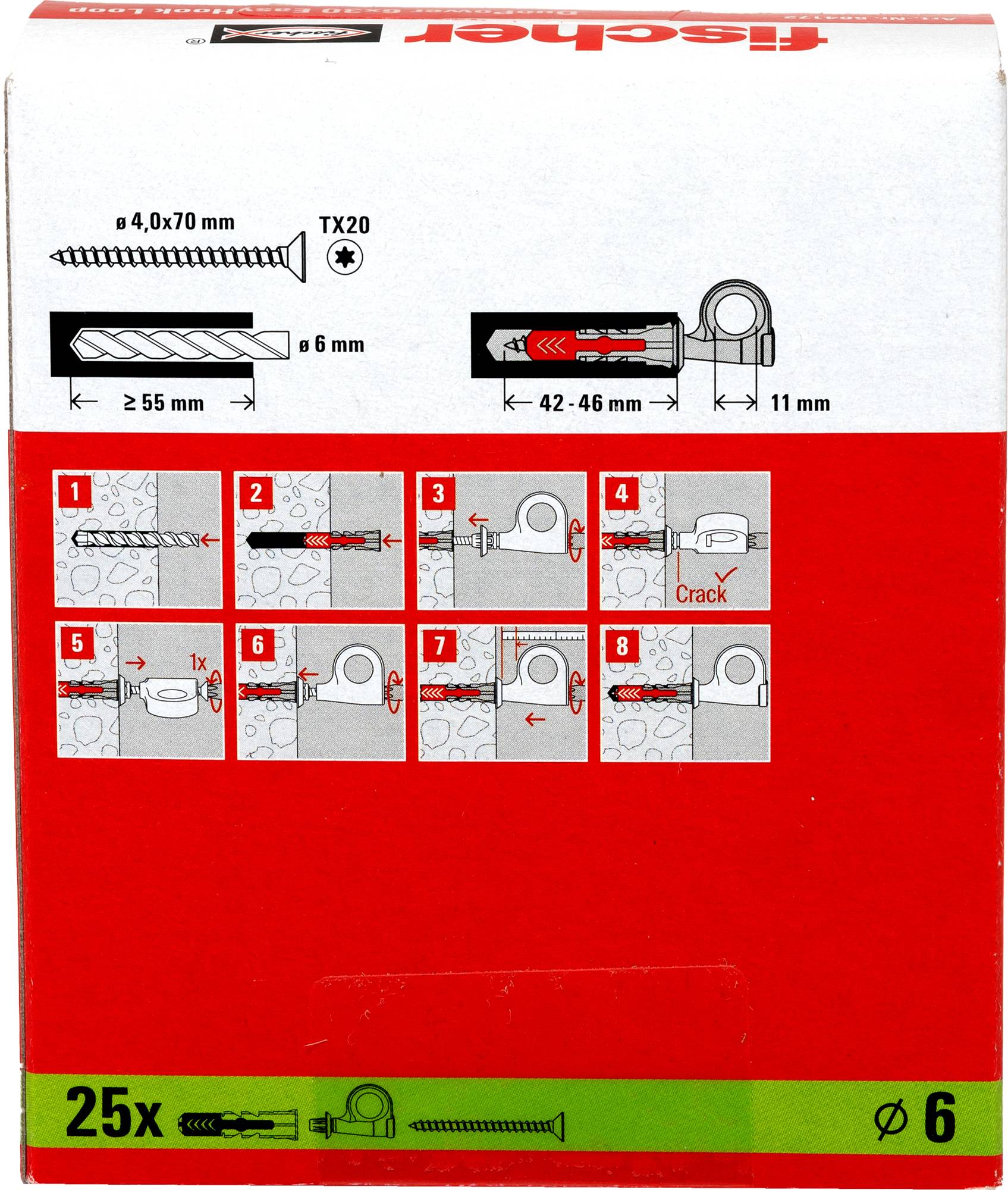 Biały uchwyt z wbudowanym srebrnym gwintem śrubowym, zaprojektowany do mocowania przedmiotów w miękkich materiałach, takich jak gips.