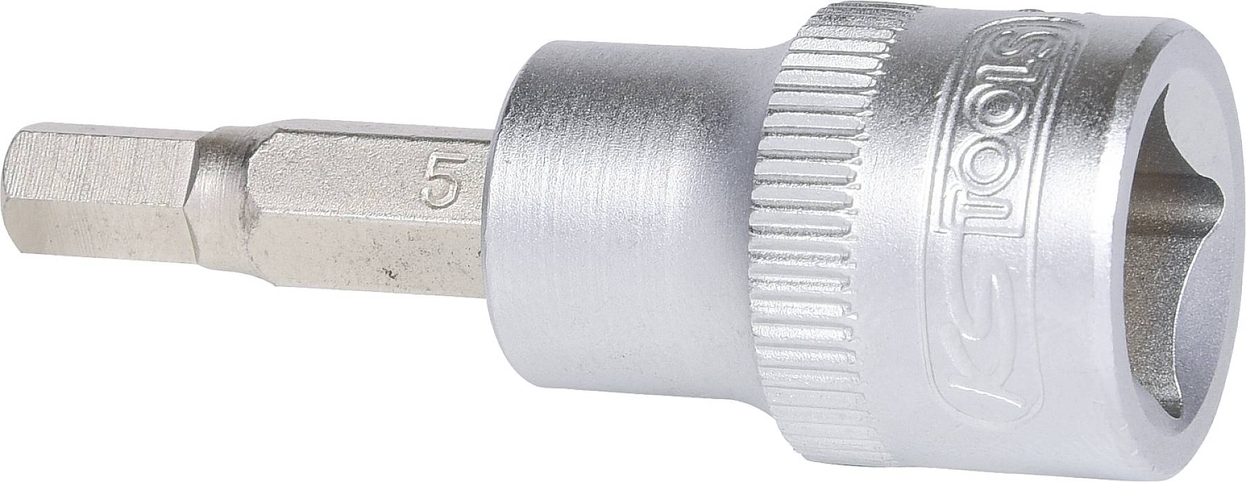 Wkładka wkrętakowa metalowa z profilem wewnętrznym sześciokątnym, rozmiar 5. Stosowana do precyzyjnego wkręcania śrub podczas prac mechanicznych i konserwacyjnych.