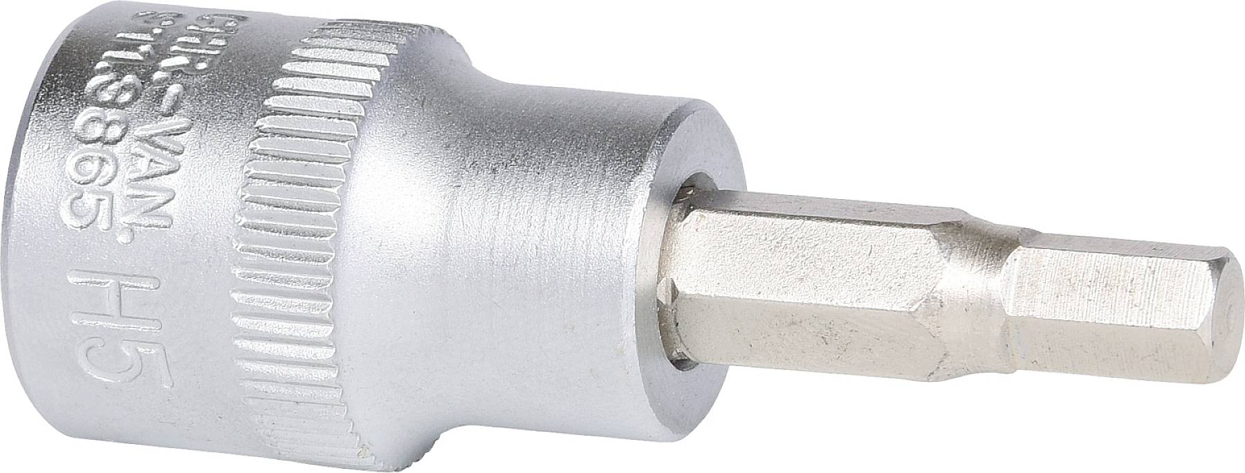 Sześciokątny adapter bit metalowy z napisem 'H5' na boku, odpowiedni do wkrętaków lub wiertarek.