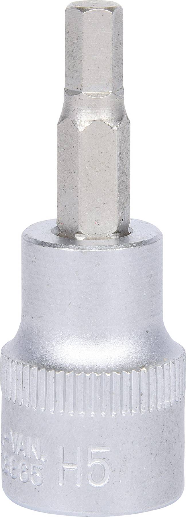 Metalowy uchwyt sześciokątny na bity z oznaczeniem 'H5' do zastosowań śrubowych.