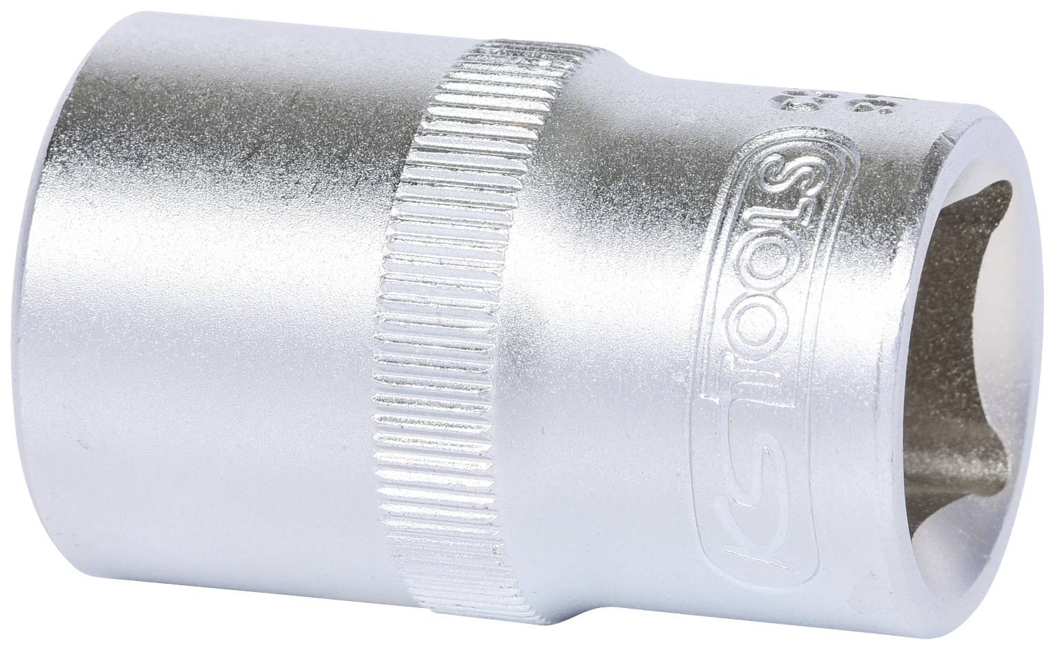 Metalowy uchwyt do klucza nasadowego z grawerowaną skalą i żłobionym uchwytem, przeznaczony do różnych prac ślusarskich.