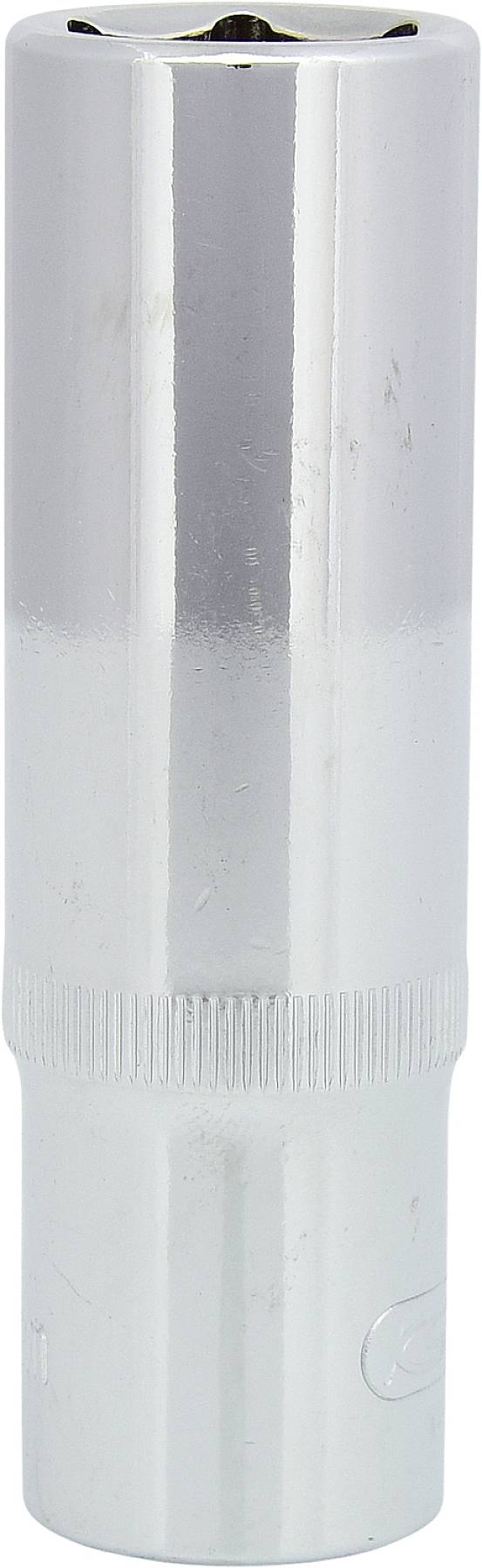 Srebrny cylinder stalowy do narzędzi, błyszczący, o kształcie walca.