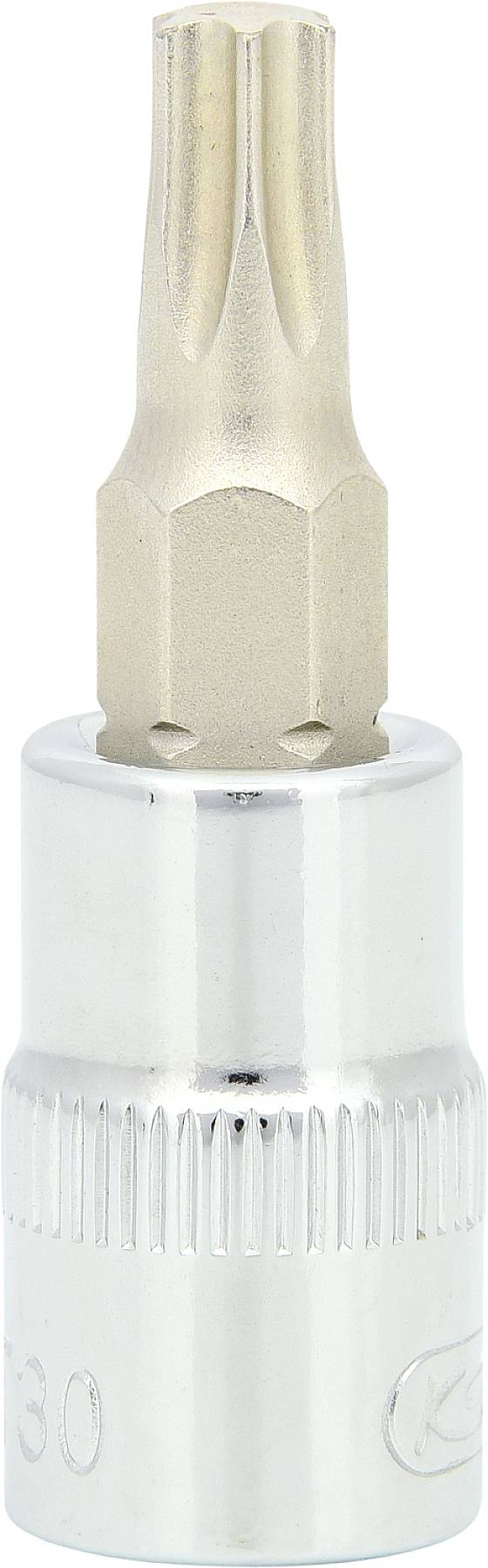 Srebrny adapter bit Torx z sześciokątnym chwytem.