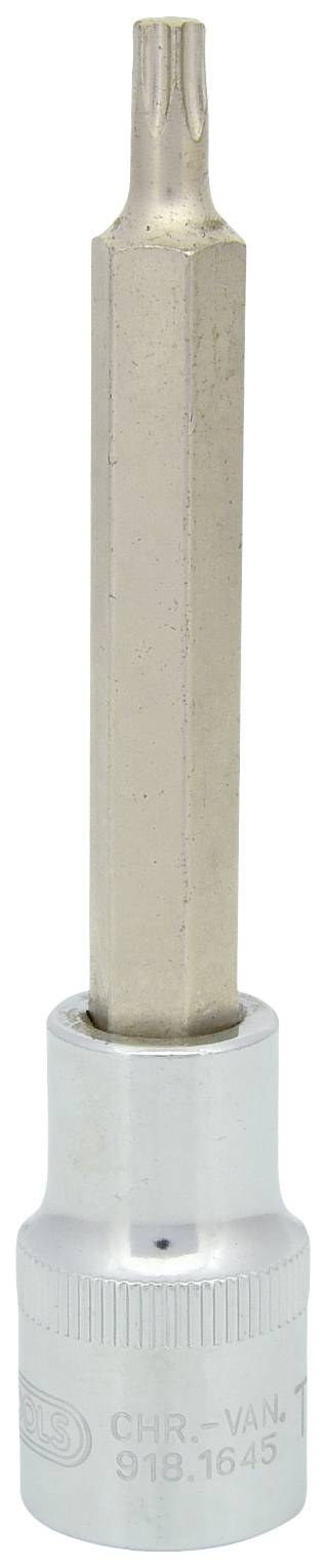 Końcówka Torx z srebrnym uchwytem.