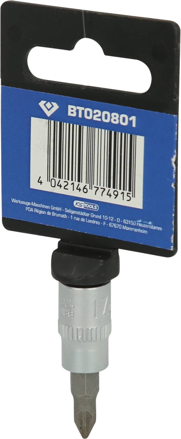 Bit wkrętaka BT020801 z mocowaniem sześciokątnym.