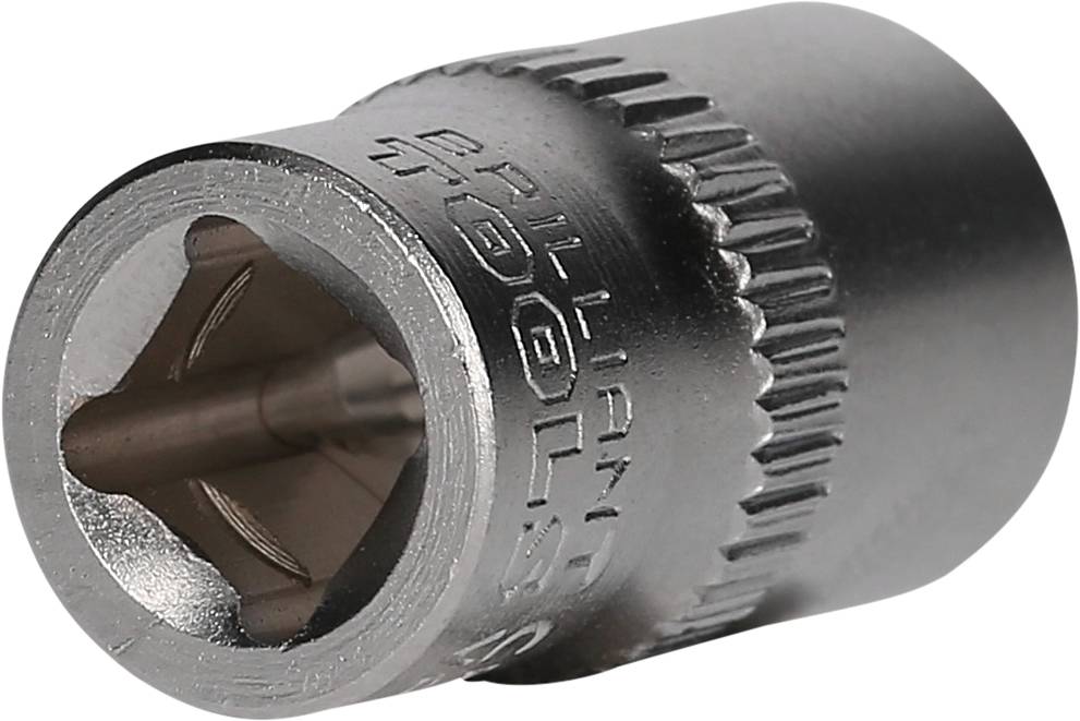 Srebrny klucz sześciokątny, do śrub z profilem zewnętrznym, lekko ścięty dla lepszego zaczepu.