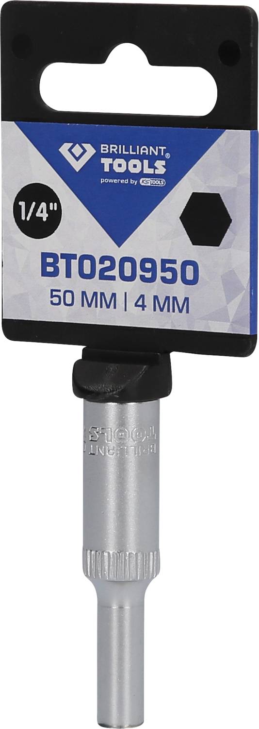 Opakowanie 'Brilliant Tools' z bitem 1/4 cala, długość 50 mm, średnica 4 mm.