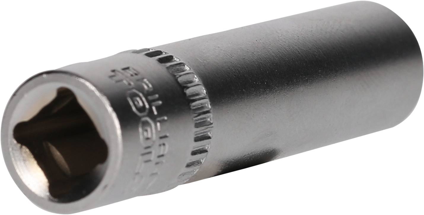 Srebrna nakrętka sześciokątna z żłobionym rantem.