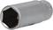 Sześciokątny nasadowy klucz nasadowy z metalu, o cylindrycznym kształcie z gładką powierzchnią, przeznaczony do stosowania z kluczem.