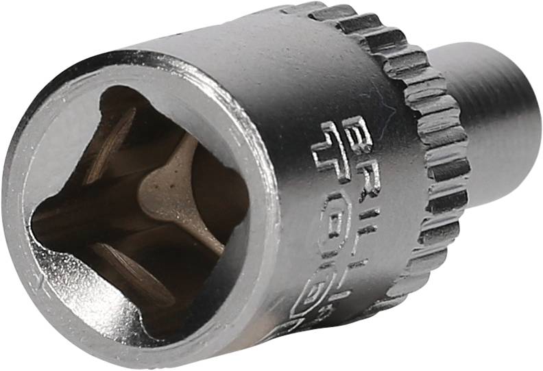 Srebrna nakrętka z kluczem nasadowym z ząbkowanym brzegiem, odpowiednia do grzechotki.