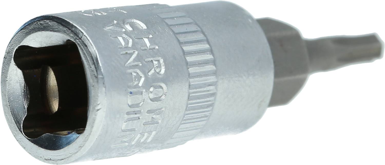 'Srebrny sworzeń ze stopu chromowo-wanadowego z wewnętrznym gniazdem sześciokątnym.'