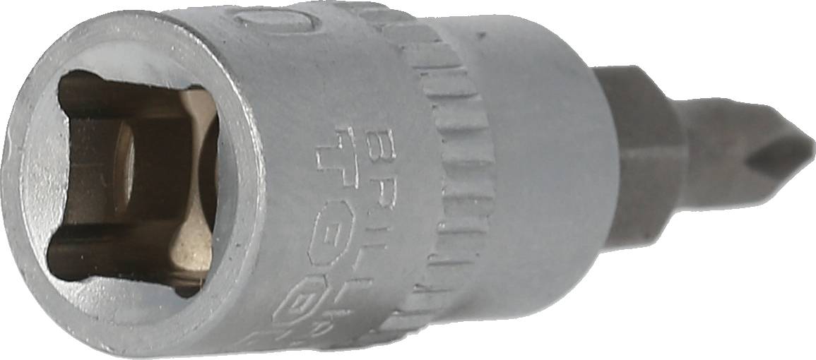 Wkładka wkrętaka metalowego z bitem, stosowana do prac rzemieślniczych lub technicznych. Kształt cylindryczny z końcówką sześciokątną.