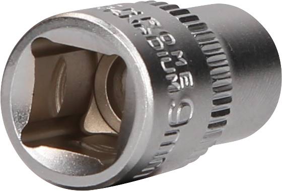 Nasadka klucza ze stali chromowo-wanadowej, rozmiar 9 mm, z żebrowaną krawędzią dla lepszego uchwytu, przeznaczona specjalnie do precyzyjnych prac ślusarskich.