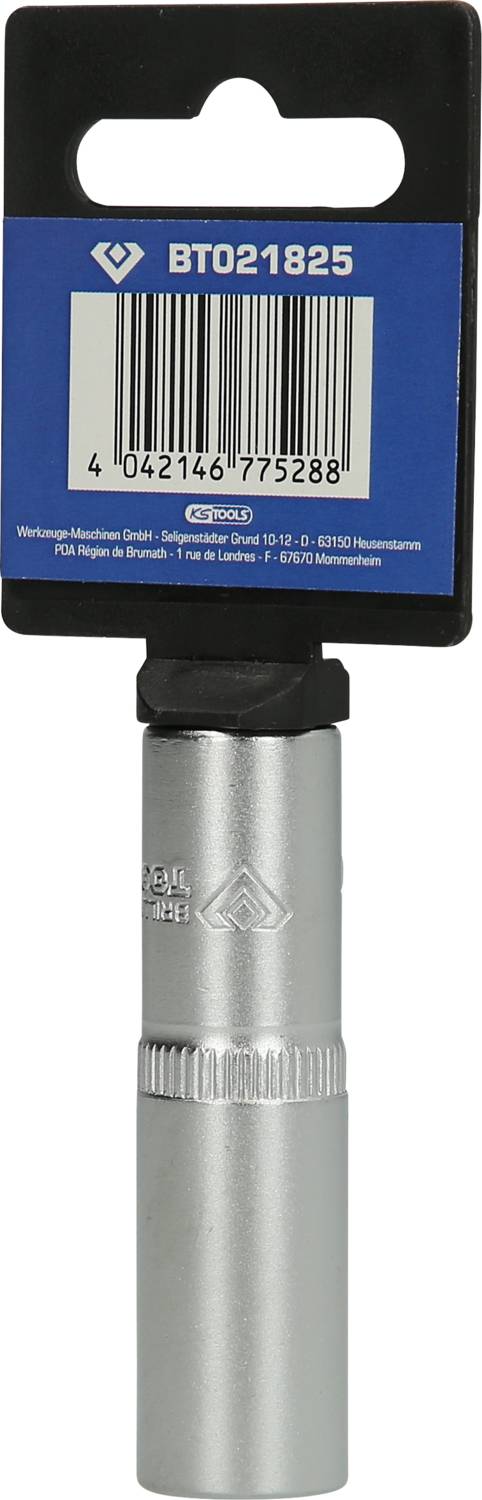 Srebrna pompka rowerowa z niebieską etykietą na opakowaniu i kodem kreskowym. Marka 'Crane'.