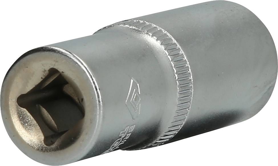 Sześciokątny klucz nasadowy wykonany ze srebra, cylindryczny z żebrowanym uchwytem, wykonany z metalu.