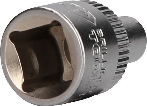 Metalowa nasadka do grzechotki, prawdopodobnie wykonana ze stali chromowo-wanadowej. Odpowiednia do nakrętek sześciokątnych i śrub.