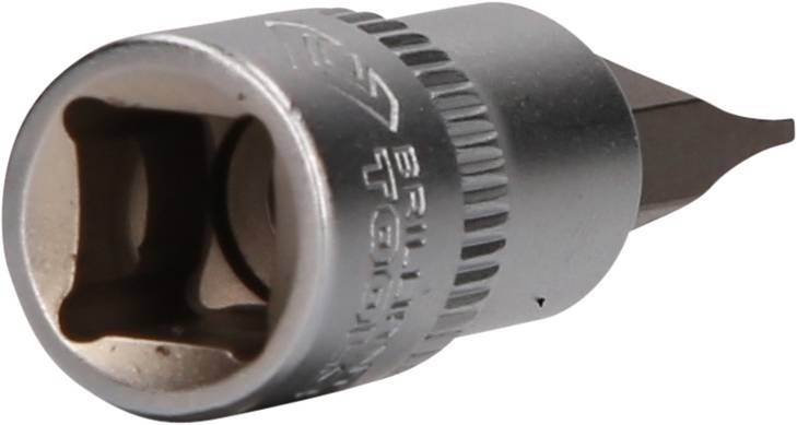 Srebrny adapter bitowy z końcówką czworokątną, który można zamocować w odpowiednim narzędziu.