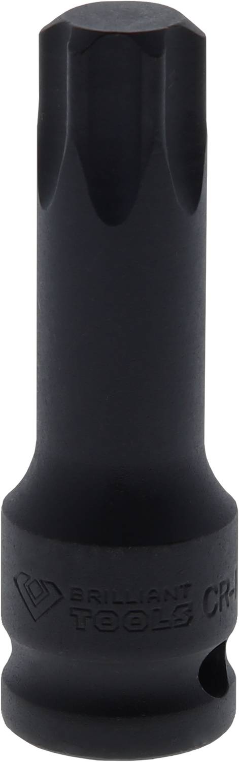 Czarny klucz nasadowy z logo 'Brilliant Tools', długi i o kształcie sześciokątnym. Przydatny do nakrętek i śrub.