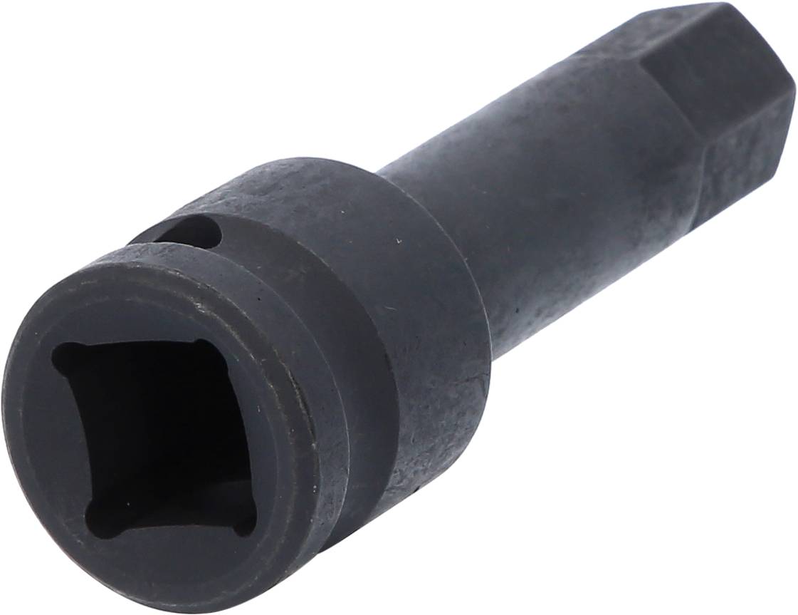 Przedstawiony adapter jest kwadratowym kluczem nasadowym. Służy do łączenia narzędzi lub nasadek o różnych mocowaniach.