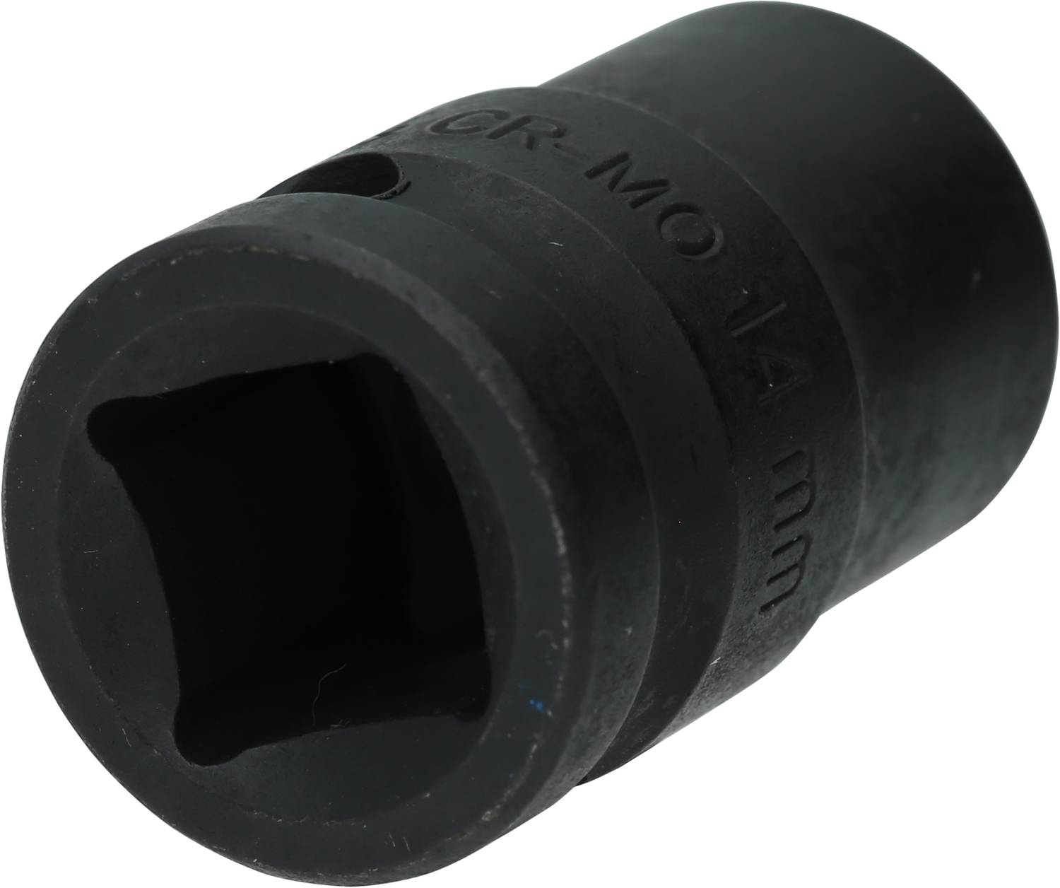 Czarna nakrętka sześciokątna, 14 mm, wykonana z wytrzymałego materiału do zastosowań mechanicznych.