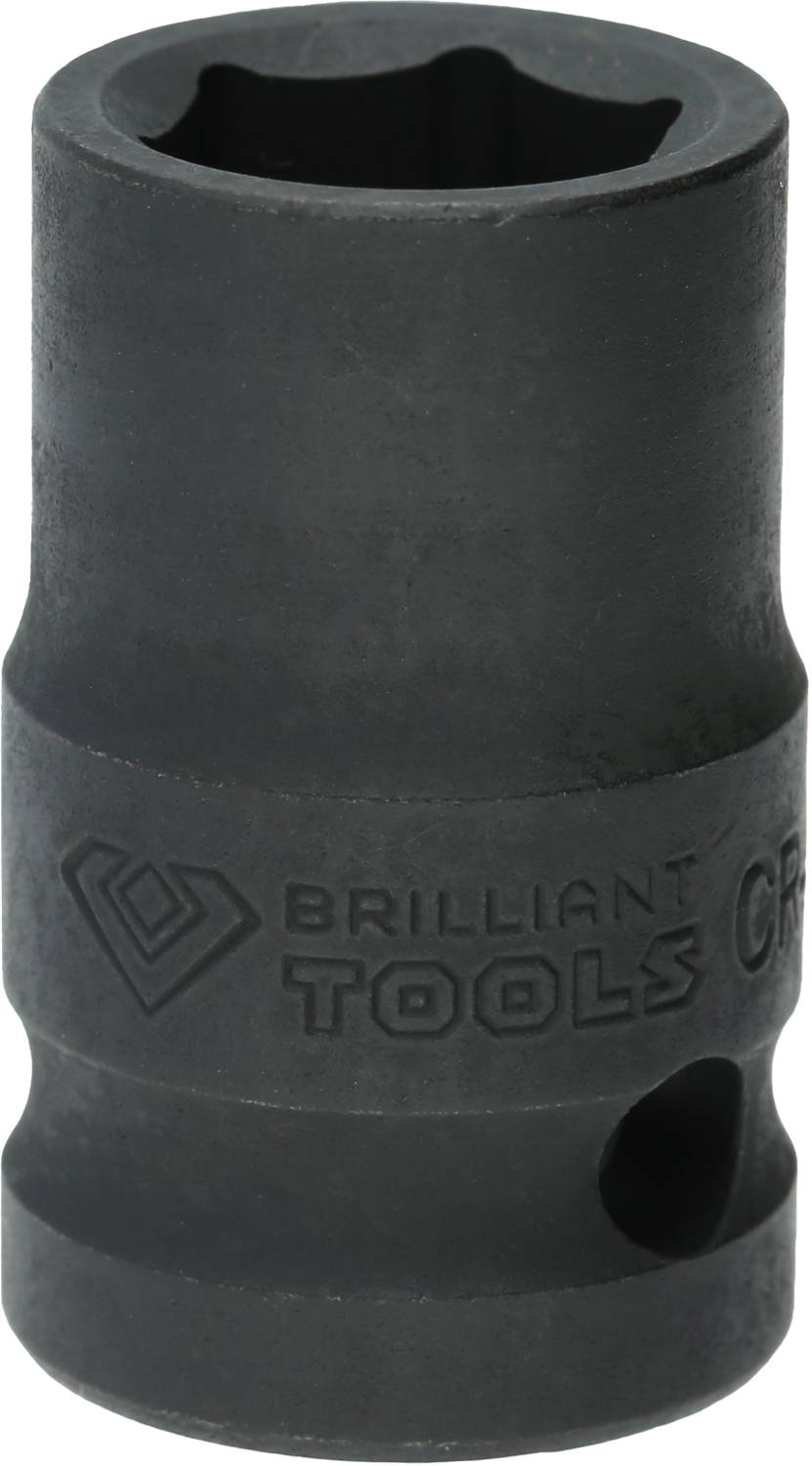 Rysunek przedstawia czarną sześciokątną nasadkę metalową z napisem 'Brilliant Tools'.