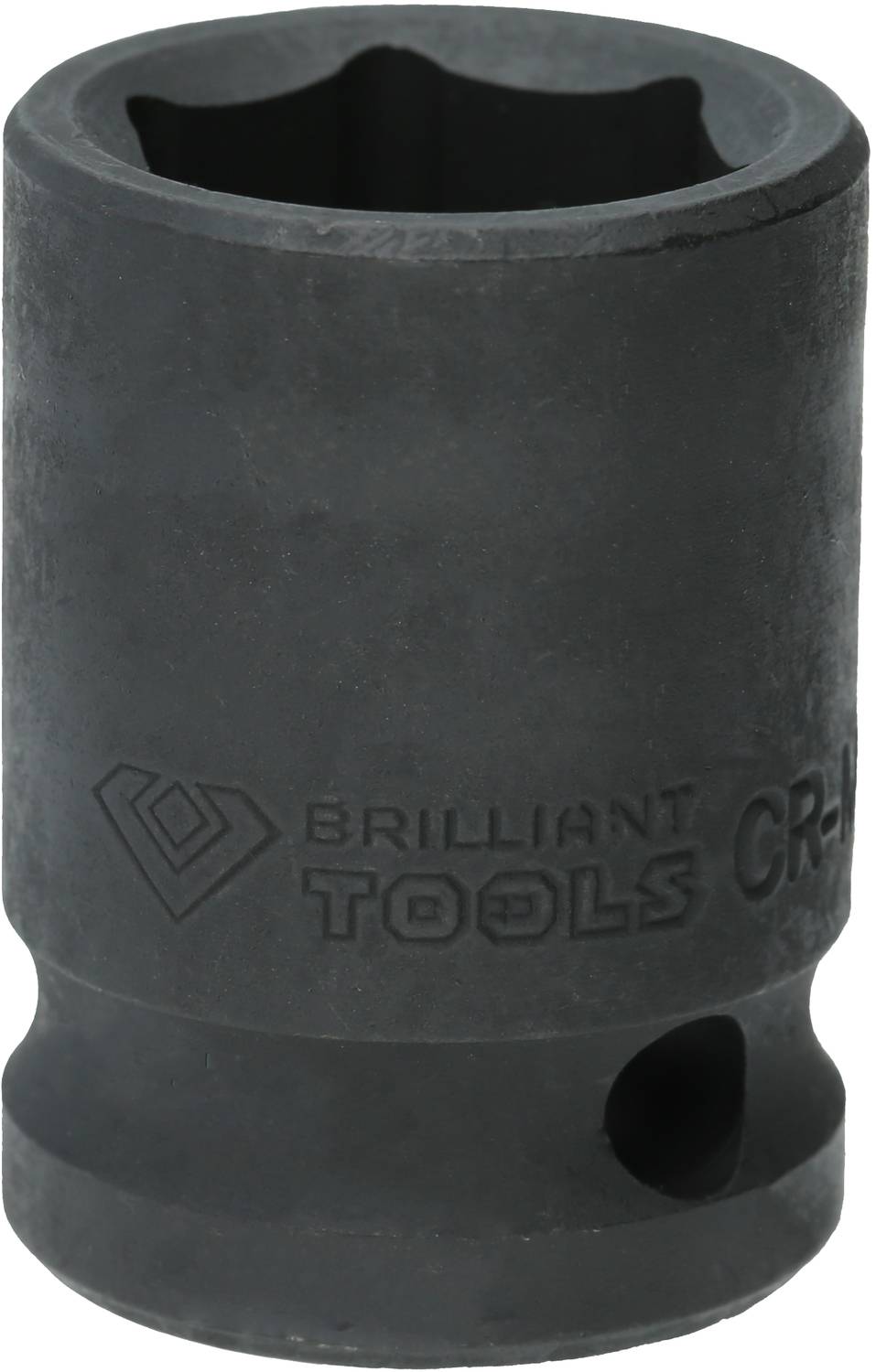 'Klucz nasadowy 24 mm, matowy czarny, z brandingiem "Brilliant Tools" i oznaczeniem materiału "CR-V" na powierzchni.'