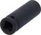Czarny sworzeń z nakrętką, cylindryczny, z kwadratowym otworem, przeznaczony do użycia z kluczem lub grzechotką.