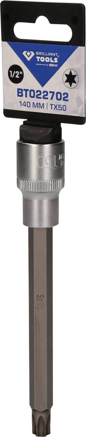 Adapter nasadki bit firmy Heller Tools, numer modelu BT022702, rozmiar 140 mm, typ TX50, z napędem 1/2", przeznaczony do prac śrubowych.