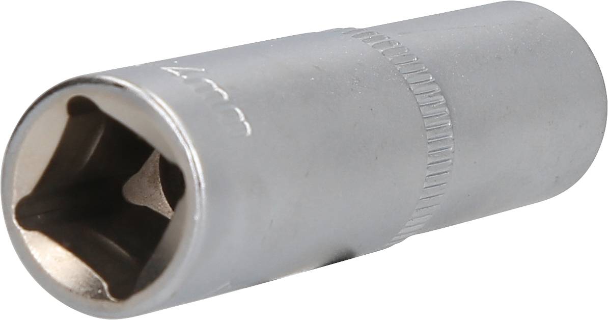 Srebrny sześciokątny nasadowy klucz, najczęściej stosowany w narzędziach ręcznych.