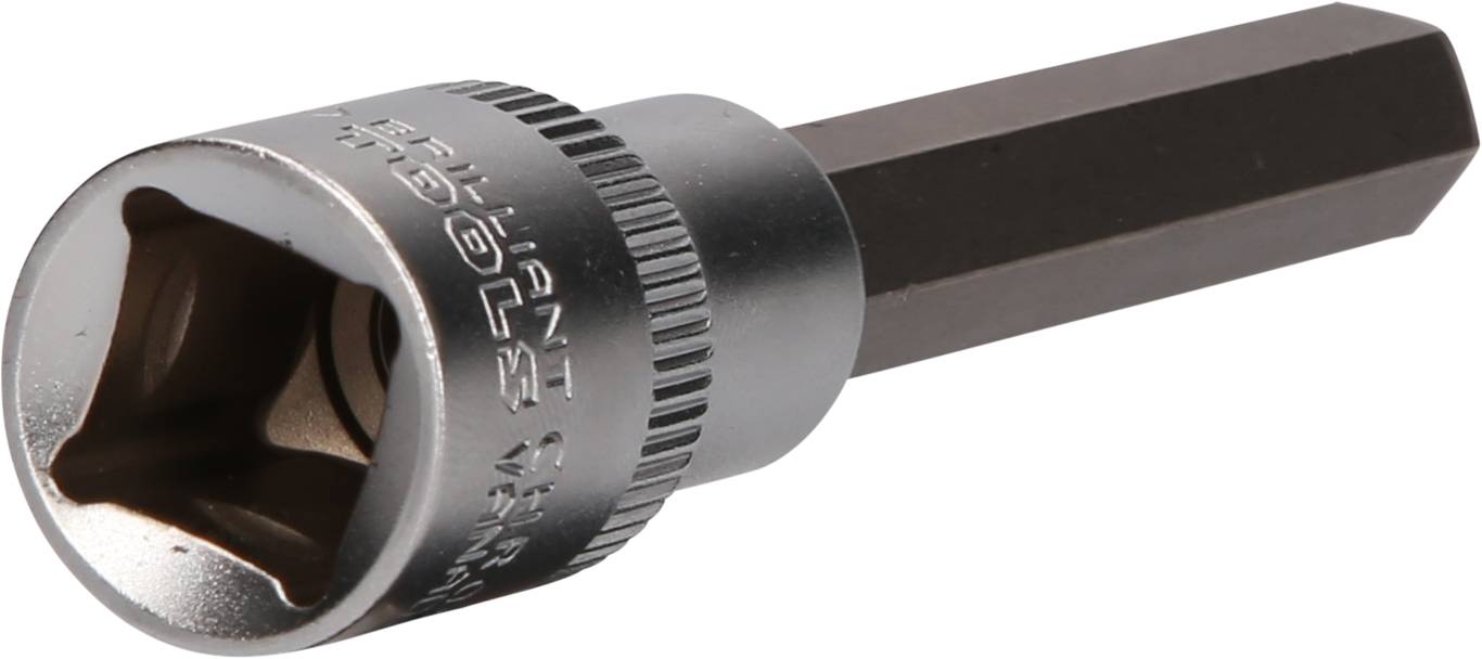 Klucz bit z sześciokątnym ostrzem i żłobkowanym uchwytem, prawdopodobnie przydatny do prac mechanicznych lub napraw.