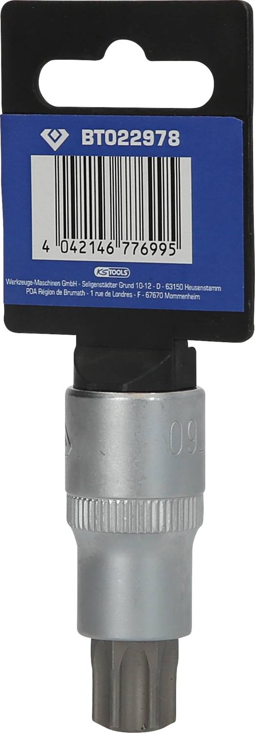 Nasadka z etykietą: 'BT022978', kod kreskowy poniżej. Marka 'KS Tools', nazwa artykułu nie podana.