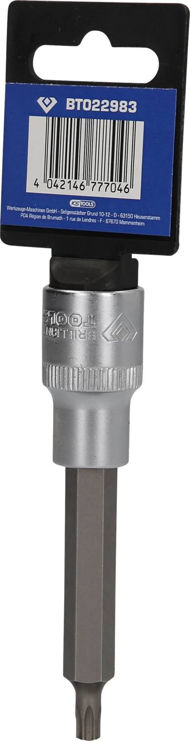 Wkrętak Torx Silverline z kodem kreskowym i etykietą opakowania. Zawiera kod produktu i informacje ogólne.