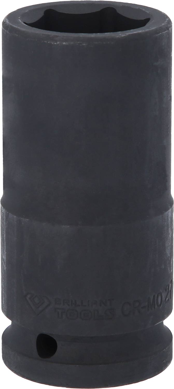 Nasadka stalowa w kolorze czarnym, przeznaczona do użycia z kluczem dynamometrycznym lub grzechotką.