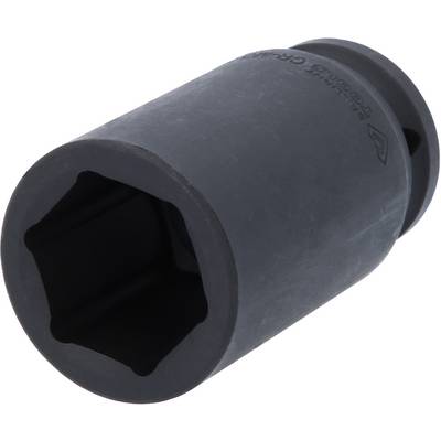 Czarny metalowy klucz nasadowy o kształcie cylindrycznym z sześciokątnym otworem, prawdopodobnie przeznaczony do użycia z kluczem dynamometrycznym.