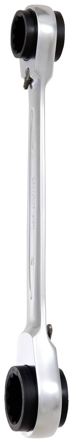 Obraz przedstawia srebrny klucz nastawny z zaokrągloną rękojeścią i czarnymi końcówkami. Idealny do dokręcania śrub i nakrętek.