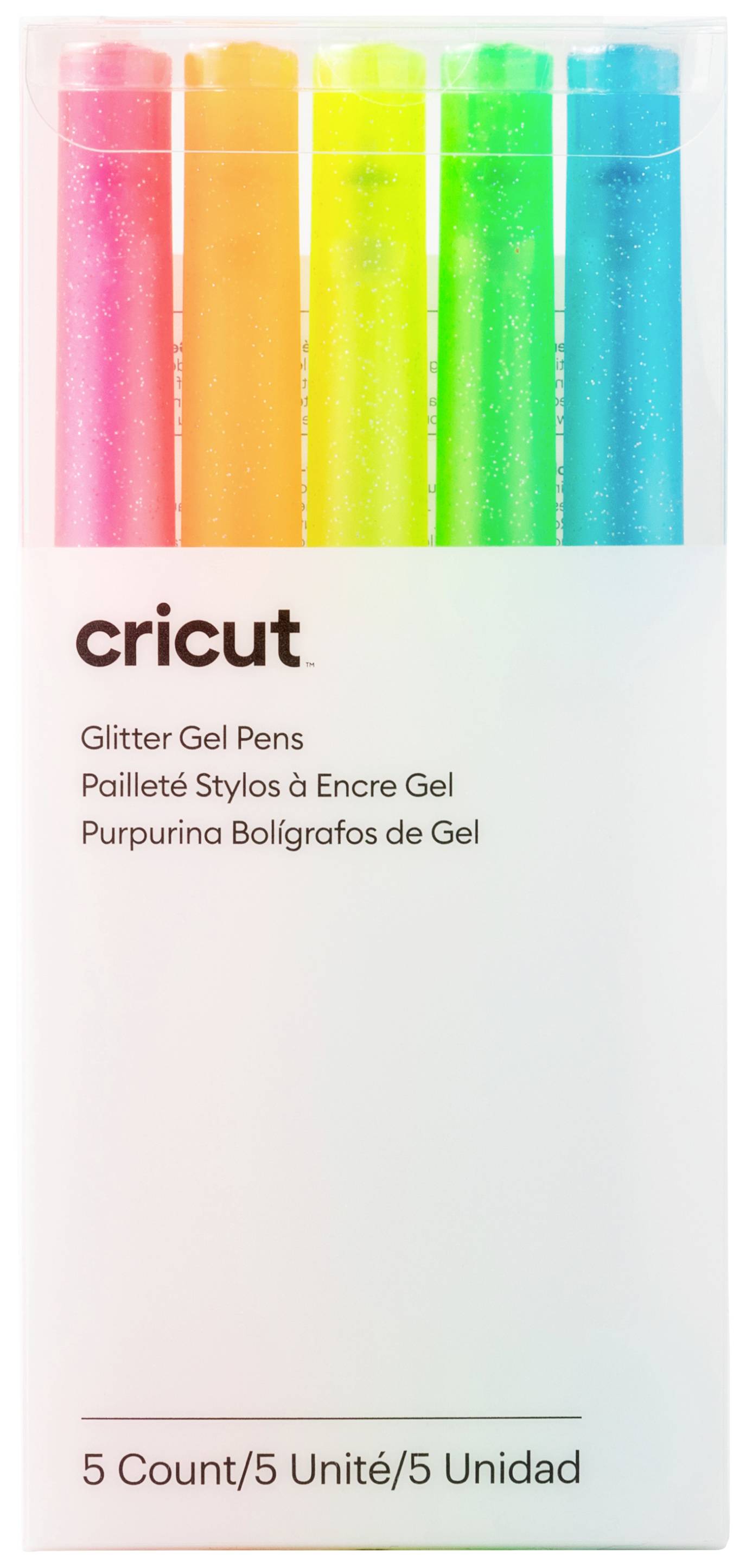 Набір неонових ручок Cricut Glitzer Gel 0.8 мм, 5 шт.
