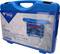 Niebieski kufer narzędziowy z przezroczystą pokrywą, zawierający narzędzia do regulacji silnika BMW, z nadrukiem informacji o produkcie.