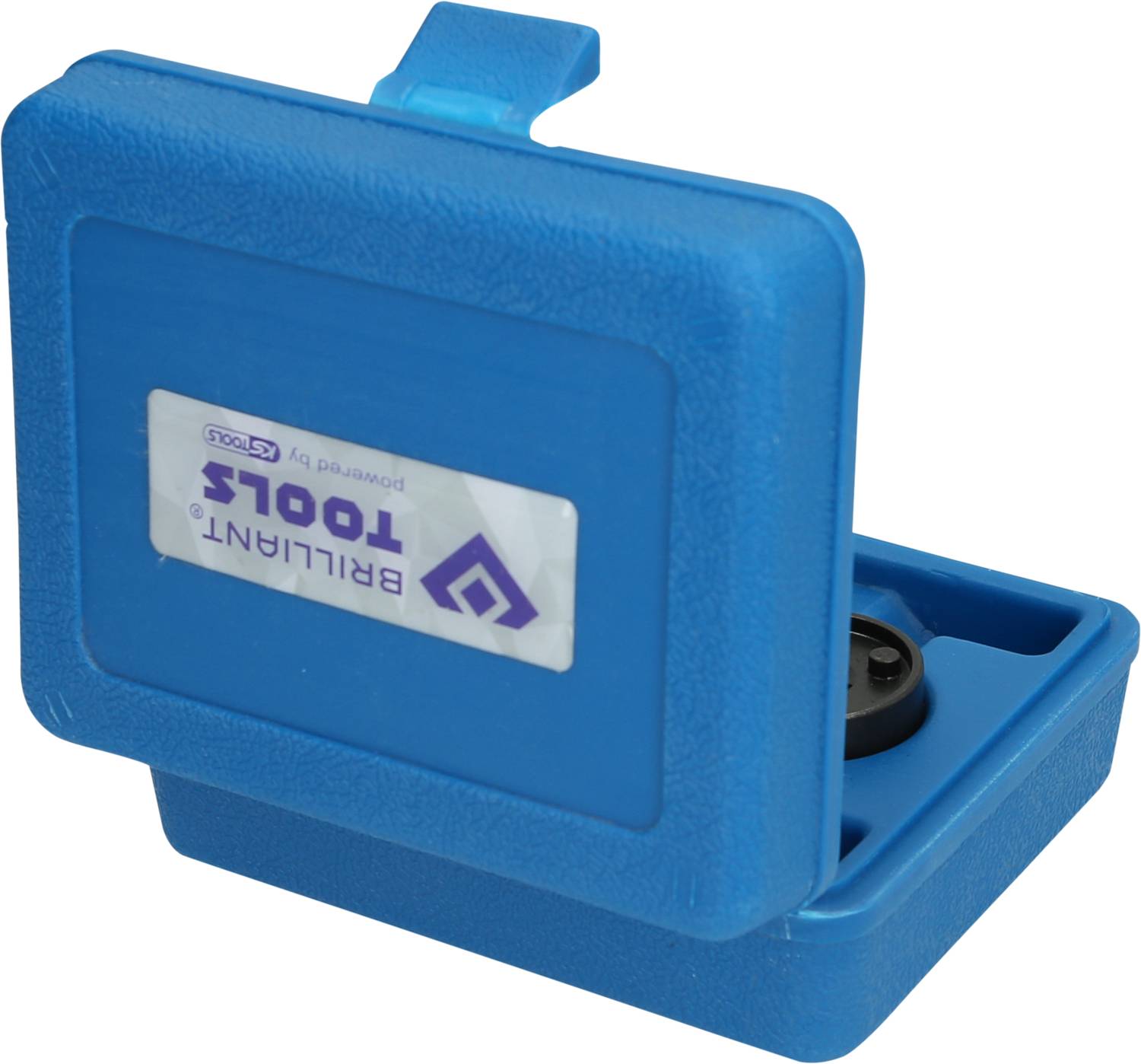 Niebieskie plastikowe etui z narzędziami marki 'Brilliant Tools'.