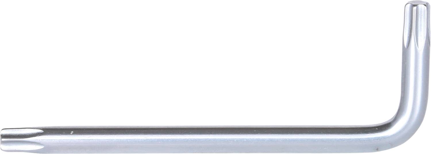 Srebrny klucz imbusowy w kształcie litery L, używany do montażu i demontażu śrub imbusowych.