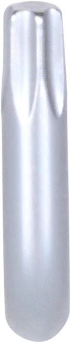 Srebrny, cylindryczny pręt metalowy z rowkowym wcięciem wzdłuż całej długości.