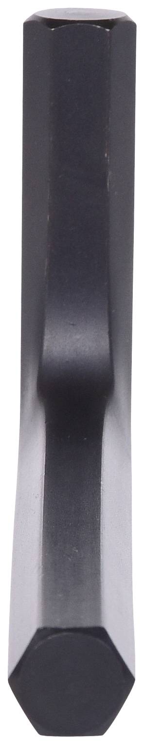 Czarny, podłużny uchwyt metalowy, prawdopodobnie do mebli lub szuflad, pozbawiony widocznych ozdób lub szczególnych cech.