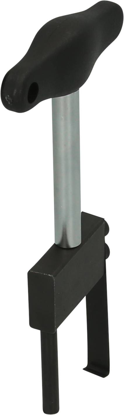 Klucz typu T z prostokątną obudową i regulowanym trzpieniem, przeznaczony do specjalistycznych prac montażowych.