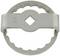 Srebrzyste metalowe narzędzie z okrągłym zębatym pierścieniem i kwadratowym otworem pośrodku, oznaczone numerem '21'.