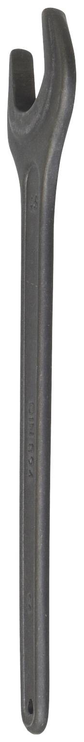 Duży, czarny klucz nastawny z wygiętą рукояткą. Idealny do dokręcania lub poluzowywania śrub i nakrętek.