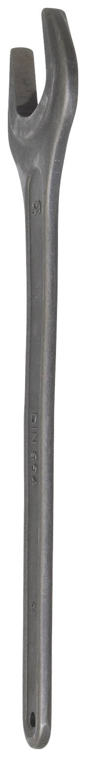 Duży metalowy klucz nastawny z otwartym czołem, używany głównie do odkręcania lub dokręcania śrub i nakrętek.